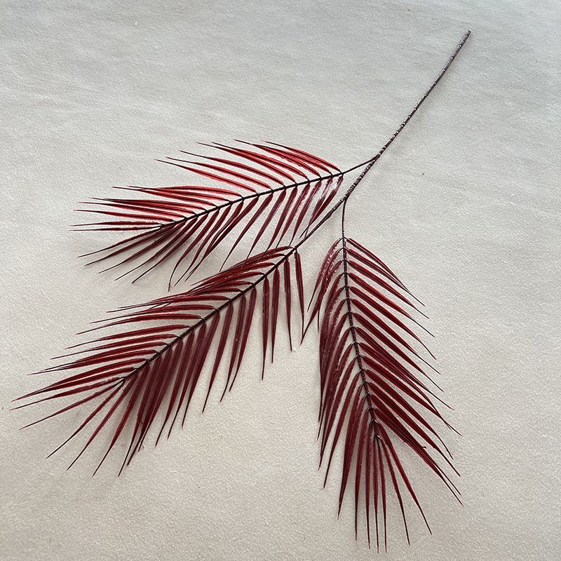 Internet Celebrity Plastic Three-Pronged Large Artificial Loose Tail Leaves Wedding Flower Arrangement Forest Style_maomaolike.com