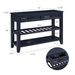 Retro Design Console Table With Two Open Shelves, Pine Solid Wood Frame And Legs For Living Room_maomaolike.com