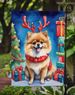 Pomeranian Christmas Reindeer Garden Flag Mailbox Flag Decorative Yard Flag Banner Outside Patio Artwork Yard Flower Beds, Garden Size, Multicolor_maomaolike.com