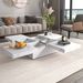 Square Marble Veneer Coffee Table Sliding Top With Storage In 39.4''_maomaolike.com