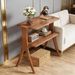 Wood End Table, Farmhouse Side Table With 2-Tier Storage Shelf_maomaolike.com
