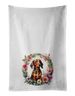 Dachshund And Flowers Kitchen Towel Set Of 2 White Dish Towels Decorative Bathroom Hand Towel For Hand, Face, Hair, Yoga, Tea, Dishcloth, 19 X 28", White_maomaolike.com