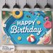 Tropical Pool Party Birthday Banner - 2D Flat Polyester Wall Hanging With Flamingos, Palm Leaves, Beach Balls, Photo Backdrop, Summer Party Decor_maomaolike.com