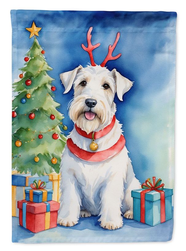 Sealyham Terrier Christmas Reindeer House Flag Large Porch Sleeve Pole Decorative Outside Yard Banner Artwork Wall Hanging, Polyester, House Size, Multicolor_maomaolike.com