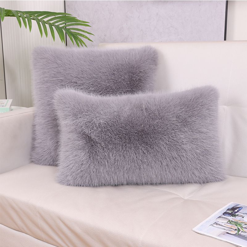 Cross-Border Top-sale Fox Fur Living Room Sofa Cushion Non-Shedding Machine Washable Bedroom Office Nap Pillow Cover_maomaolike.com
