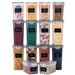 14-piece sealed jar set kitchen crisper food grade PP storage box grains transparent plastic storage jar_maomaolike.com