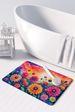 Dahlias In Color Memory Foam Kitchen Mat Machine Washable Anti-Fatigue Mat Cushion Comfort Bath Mat Or Kitchen Rug_maomaolike.com