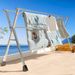 SOGA 2.4m Portable Standing Clothes Drying Rack Foldable Space-Saving Laundry Holder 3 Poles_maomaolike.com