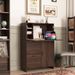 Bar Cabinet With Storage Drawer & Shelves, Fold-up Desktop, Ideal For Home,Dormitory, Small Spaces_maomaolike.com