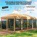 10' X 20' Pop Up Canopy Tent With Netting, Heavy Duty Instant Sun Shelter, Large Tents For Parties With Carry Bag For Outdoor, Garden, Patio, Beige_maomaolike.com