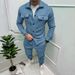 Men's clothing button suede casual jacket pants 2-piece set_maomaolike.com