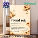 Round Roti Culinary Painting Poster, Warm-toned Minimalist Food-themed Poster, Humorous Culinary Quote Design Ideal For Kitchen And Dining Room Decor_maomaolike.com