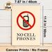 No Cell Phones Themed Painting Poster, Minimalist Warning Sign Style Poster, Clear Visual Reminder To Restrict Phone Use, Suitable For Office, Library_maomaolike.com