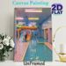 Indoor Water Park Painting Poster, Retro Pastel-toned Water Slides & Pool Scene Poster, Nostalgic Eye-catching Wall Decor For Home, Entertainment_maomaolike.com