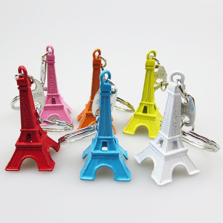 Unisex Tourist souvenirs Paris Eiffel Tower key chain Creative metal pendant business gifts_maomaolike.com