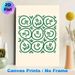 Smiley Face Painting Poster, Minimalist Line Art Poster, Green Cute Smiley Faces With Tiny Leaves, Cheerful Simple Decor Idea For Living Room_maomaolike.com