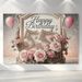 55th Birthday Party Backdrop - 2D Flat Polyester Banner With Roses, Diamonds, Balloons, Wall Hanging Photo Props, Party Decor_maomaolike.com