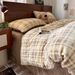 Wholesale Nordic Style Vintage Plaid Milk Velvet Autumn Winter Coral Fleece Warm Flannel Four-Piece Set_maomaolike.com