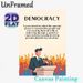 Democracy Themed Painting Poster, Minimalist Flat Graphic Poster, Presents Clear Democracy Definition, Ideal For Office, Meeting Room And Study Area_maomaolike.com
