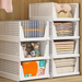 Foldable Clothes Basket Stackable Drawer Wardrobe Layered Partition Organizer Pull-out Storage Rack_maomaolike.com