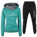 Women's Clothing Women's sweater suit, hoodie, two piece set, electrocardiogram, love map, trendy new style, women's trousers, long sleeves_maomaolike.com