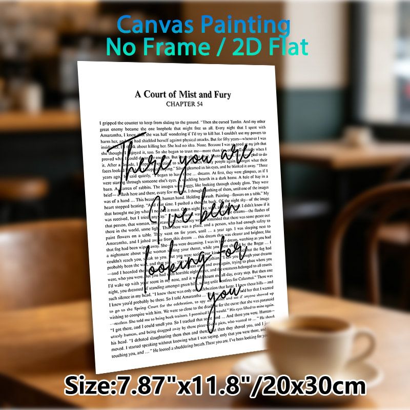 A Court Of Mist And Fury Quote Painting Poster, Handwritten Style Literary Quote Poster, Heartfelt Romantic Literary Decor Idea For Bedroom, Reading_maomaolike.com