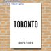 Toronto Coordinates Painting Poster, Minimalist Black-and-White Typography Poster, Stylish City-inspired Decor Suitable For Living Room, Bedroom And_maomaolike.com