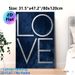 Love Themed Painting Poster, Dark Blue Textured With Crackled Metallic Silver Typography Poster, Sleek Minimalist Design, Ideal For Bedroom, Living_maomaolike.com