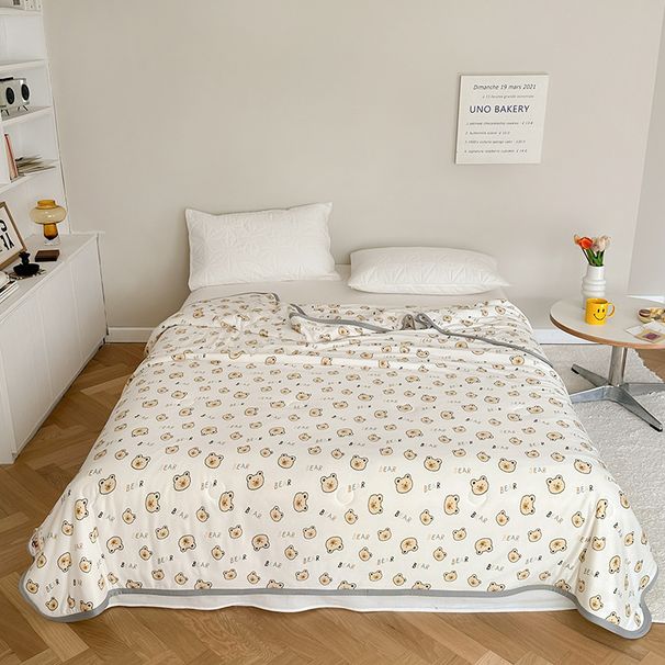 Wholesale INS Style Knitted Cotton Air Conditioning Cloud Soft Single Double Lightweight Washable Soybean Summer Cooling Quilt_maomaolike.com