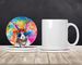 Hippie Animal Rabbit Large Sandstone Coasters Pack Of 4 Absorbent Round Coasters Decor Gifts For Men Or Women, 4 In, Multicolor_maomaolike.com