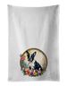 Boston Terrier And Flowers Kitchen Towel Set Of 2 White Dish Towels Decorative Bathroom Hand Towel For Hand, Face, Hair, Yoga, Tea, Dishcloth, 19 X 28", White_maomaolike.com