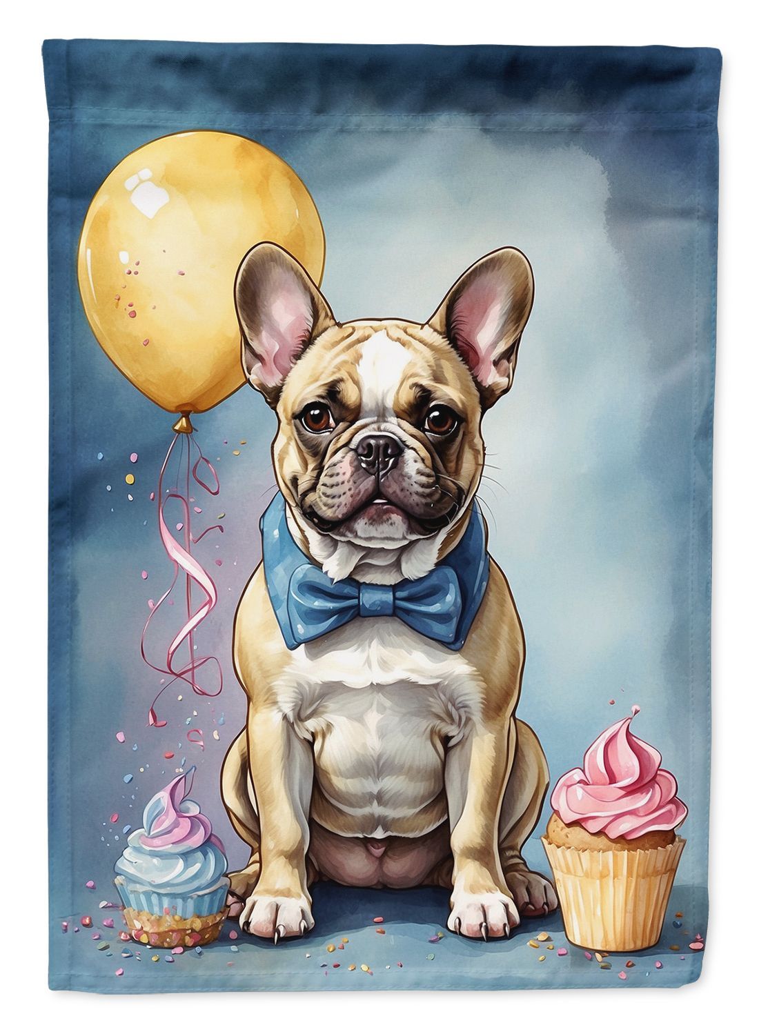 French Bulldog Happy Birthday Garden Flag Mailbox Flag Decorative Yard Flag Banner Outside Patio Artwork Yard Flower Beds, Garden Size, Multicolor_maomaolike.com