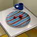 Striped Bamboo Fiber Eco-Friendly Tableware Shatter-Resistant Dessert Plate Ins_maomaolike.com
