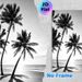 Beach Palm Tree Painting Poster, Monochrome Silhouetted Palm Trees On Sunlit Beach Poster, Provides Tranquil Coastal Atmosphere, Suitable For Living_maomaolike.com