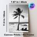 Beach & Palm Tree Painting Poster, Monochrome Minimalist Coastal Scene Poster, Serene Vacation-inspired Decor Ideal For Bedroom, Living Room And_maomaolike.com