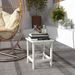 Adirondack Side Table, Square Patio End Table, Weather Resistant 15" Outdoor HDPE Table For Porch, Pool, Balcony, White_maomaolike.com