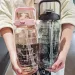 2L Portable Large Capacity Plastic Straw Water Cup Drink Bottle With Time Marker For Outdoor Sports Fitness_maomaolike.com