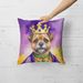 Border Terrier King Of Mardi Gras Throw Pillow Machine Washable, Indoor Outdoor Decorative Pillow For Couch, Bed Or Patio, 18Hx18W_maomaolike.com