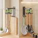 Gun Gray Kitchen Rotating Hook No-Drill Wall-Moed Storage Rack For Spatulas, Spoons, Cutting Boards, Adhesive Wall_maomaolike.com