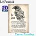 The Raven Themed Painting Poster, Vintage Monochrome Watercolor Raven With Classic Poem Text Poster, Elegant Literary-inspired Decor Ideal For Home_maomaolike.com