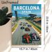 Barcelona F1 Racing Painting Poster, Vibrant Dynamic Race Track Scene Poster, Captures Thrilling Motorsport Action, Ideal For Game Room, Sports-themed_maomaolike.com
