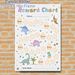 Dinosaur Themed Reward Chart Painting Poster, Cute Pastel Cartoon Dinosaur Scene Poster, Practical Tool To Track Progress And Encourage Positive_maomaolike.com