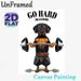 Fitness Dachshund Painting Poster, Humorous Cartoon-style Poster, Motivational "Go Hard Or Go Home" Design With Muscular Dachshund Lifting Barbell_maomaolike.com
