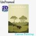 Dagobah Swamp Themed Painting Poster, Minimalist Retro Silhouette Scene Poster, Atmospheric Sci-fi Decor Ideal For Home, Game Room, Bedroom_maomaolike.com