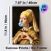 Modernized Girl With A Pearl Earring Painting Poster, Whimsical Reimagined Classic Art Poster, Playful Bubble Gum Blowing & Heart Gesture Design_maomaolike.com