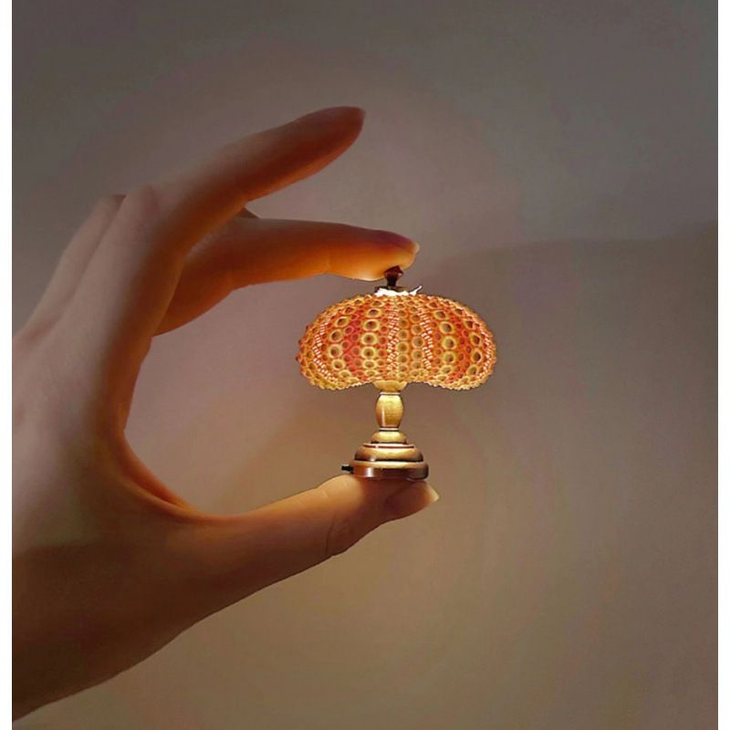 Vintage Luminous Sea Urchin Shell Night Light Desktop Atmosphere Lamp Bedroom Living Room Decoration_maomaolike.com