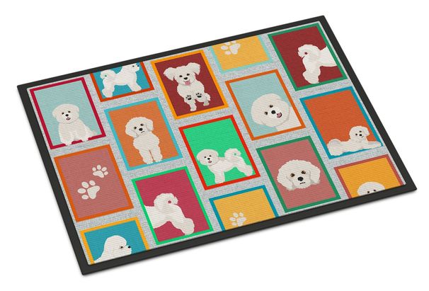 Lots Of Bichon Frise Doormat Front Door Mat Indoor Outdoor Rugs For Entryway, Non Slip Washable Low Pile, 24H X 36W_maomaolike.com