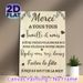 French Wedding Thank You Painting Poster, Warm Minimalist French Script With Heart & Leaf Accents Poster, Sincere Gratitude Message Ideal For Wedding_maomaolike.com