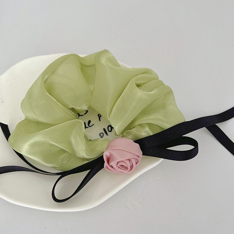 Women's Hair Accessories Head Flower High-end Hair Accessories Large Intestine Hair Ring Headdress Net Red Rose Hair Rope_maomaolike.com