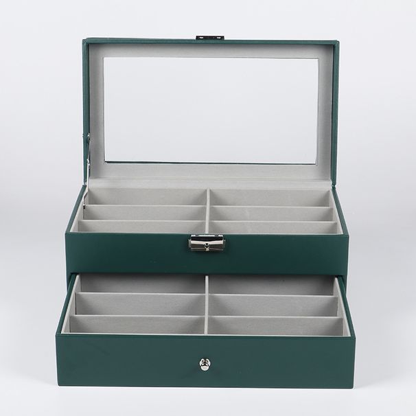 Unisex PU leather 12 pairs of double-layer glasses box sunglasses Sunglasses storage display packaging box_maomaolike.com